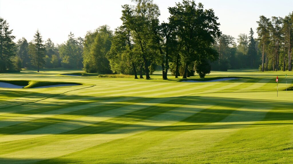 hayato realistic photograph of a golf course fairway and gree 4d7f798a 2f9e 41f3 831c eb56a60691e4 3